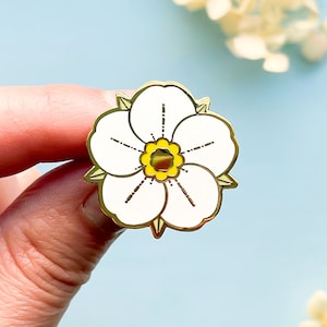 Mini Strawberry Blossom Floral Enamel Pin