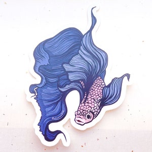 Betta Fish Clear Vinyl Sticker