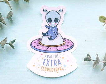 Little Extraterrestrial Clear Vinyl Sticker