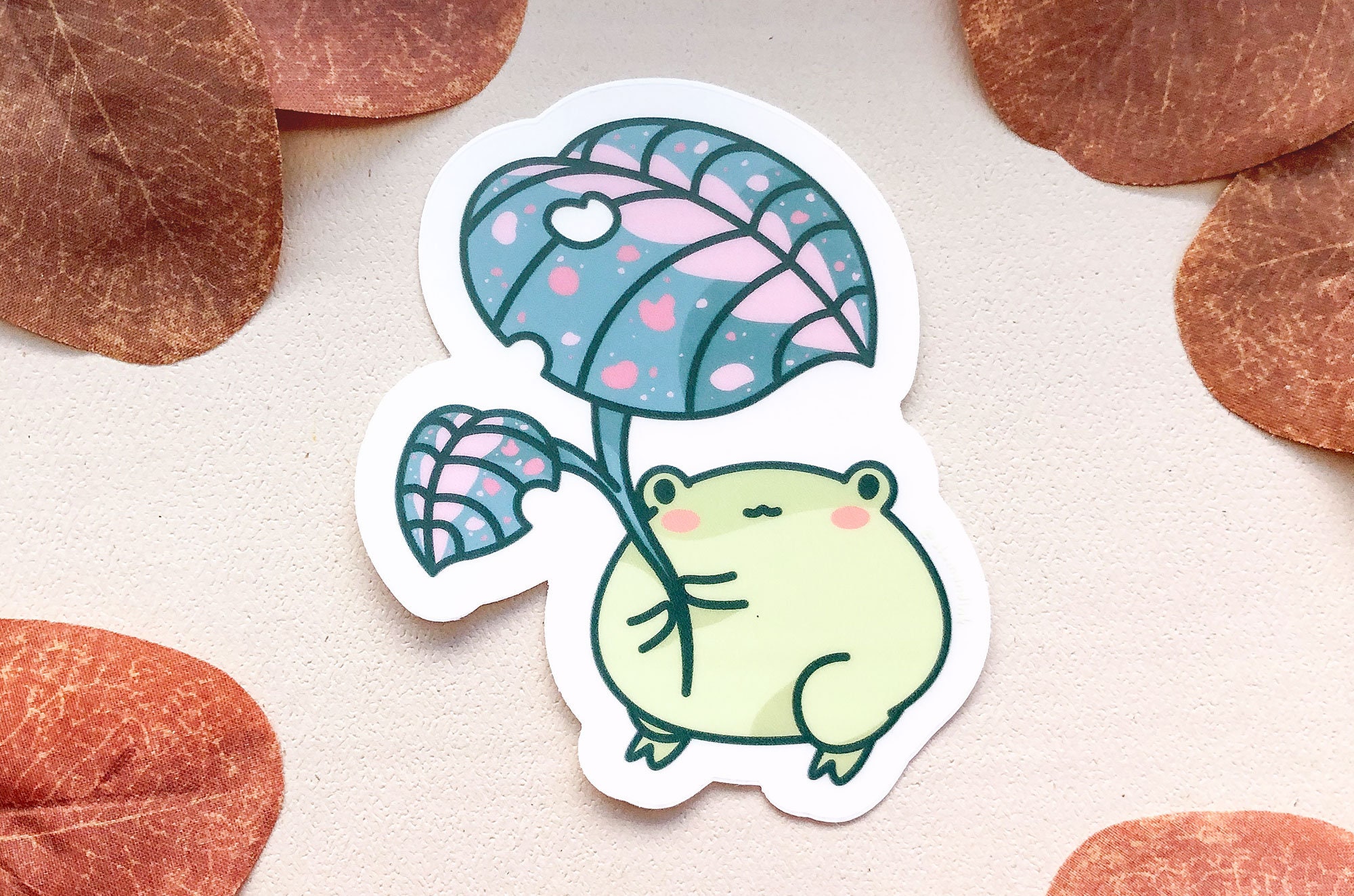 Frog Leaf Umbrella Clear Vinyl Sticker - Etsy