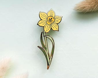 Wild Daffodil Narcissus Flower Enamel Pin