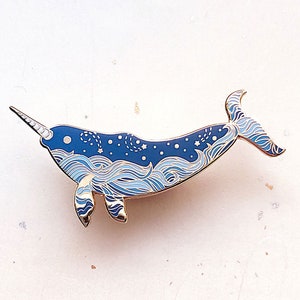 Starry Narwhal Enamel Pin image 1