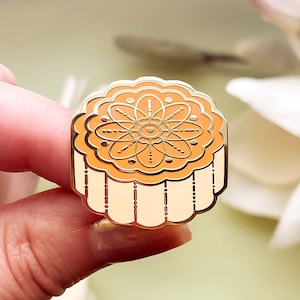 Starry Mooncake Autumn Festival Pastry Enamel Pin zdjęcie 1