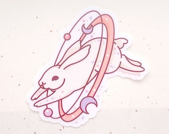 Cosmic Rabbit Clear Vinyl Sticker