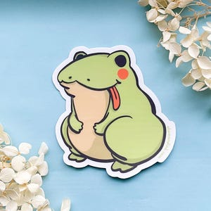 Bleppy the Silly Frog Clear Vinyl Sticker