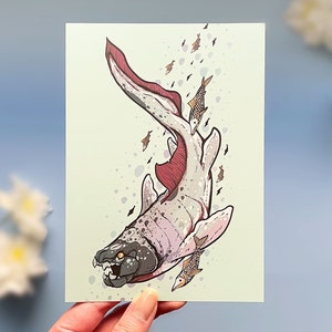 Dunkleosteus Armored Fish Original Prehistoric Art Print