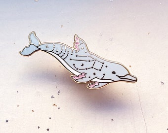 Pegasus Constellation Bottlenose Dolphin Enamel Pin (An Echo in the Universe)