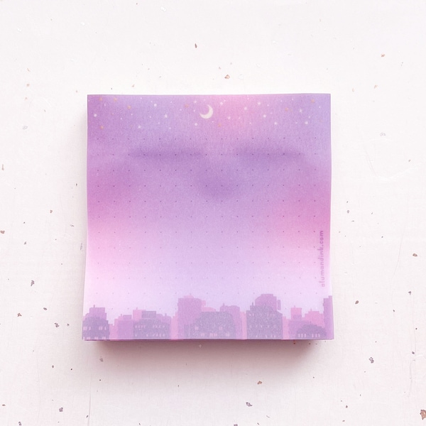 Starry Cityscape Vellum Sticky Notepad