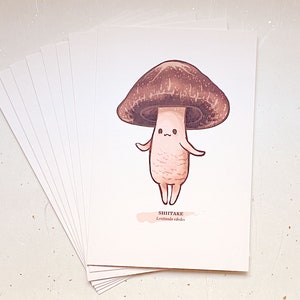 Eight Adorable Mushrooms Mini Original Art Print 2021 Set