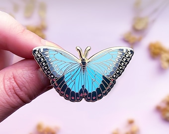 Blue Morpho Butterfly Enamel Pin