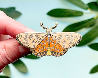 Tawny Coster Butterfly Enamel Pin