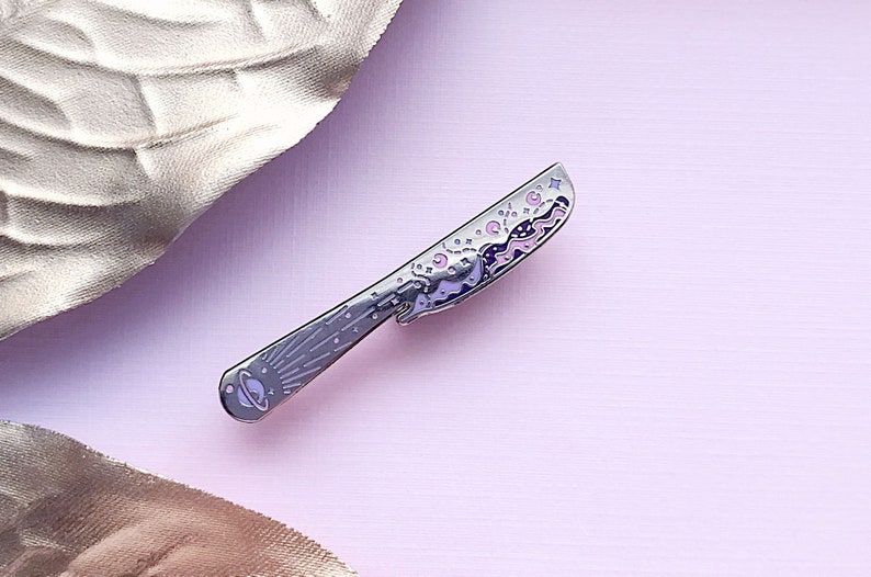 Space Butter Knife Enamel Pin Etsy