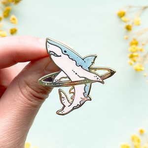 Cosmic Shark Enamel Pin