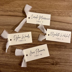 Ribbon Place Cards - Bow Name Cards - Typed - Handwritten - Wedding - Events - Wedding Favor - Name Cards - Calligraphy - Custom Name Tags