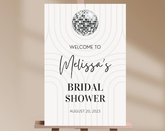 Disco Ball Welcome Sign – Bridal Shower, Bachelorette Party