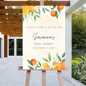 Little Cutie Welcome Sign - Baby Shower Welcome Sign - A Little Cutie Is On The Way - Event - Orange Theme - Citrus - Cutie Oranges
