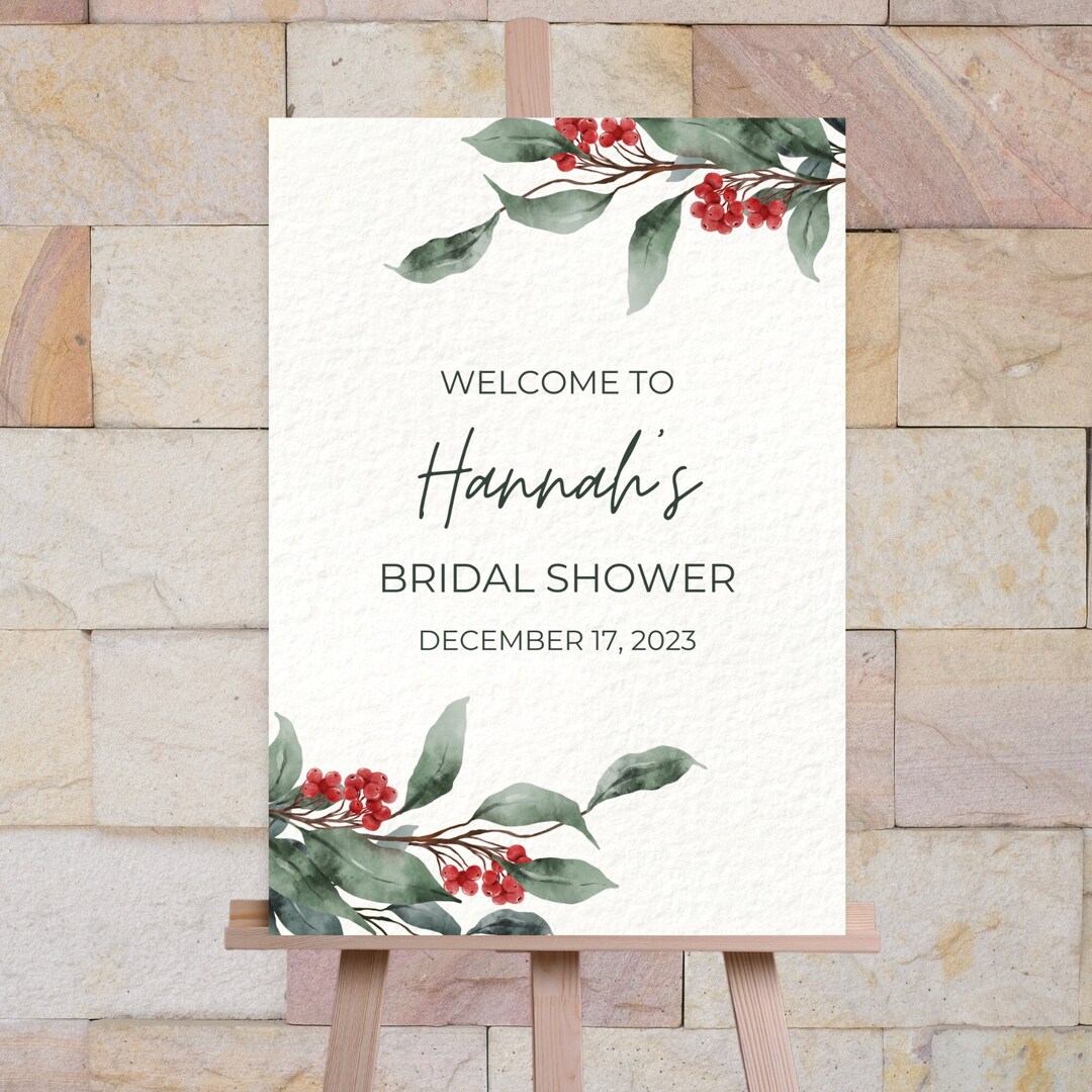 Holly Berry Welcome Sign – Personalized Event Sign, Party Decor - Etsy