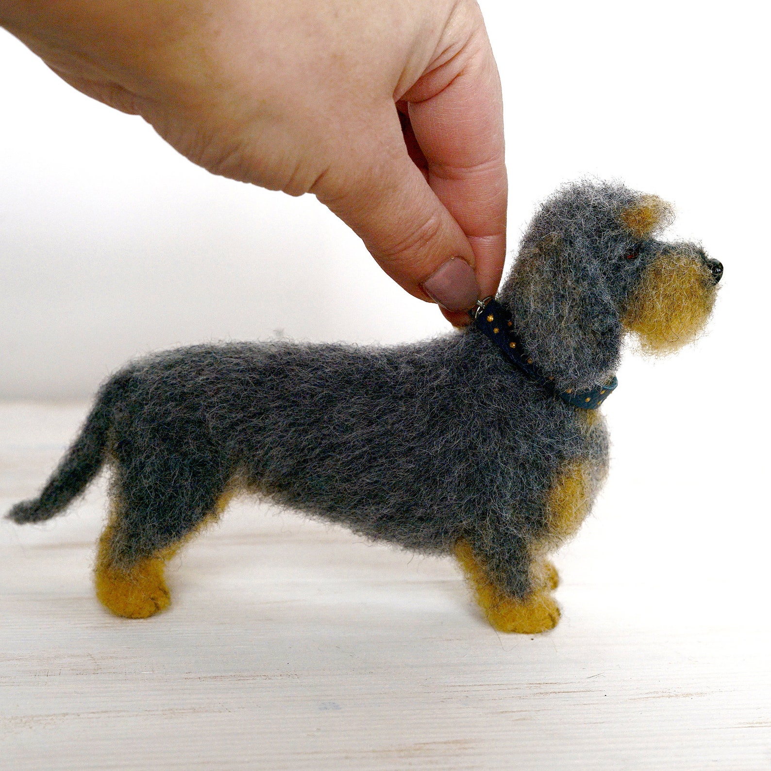 Wirehaired Dachshund dog Needle felted doxie Felt pet copy Etsy