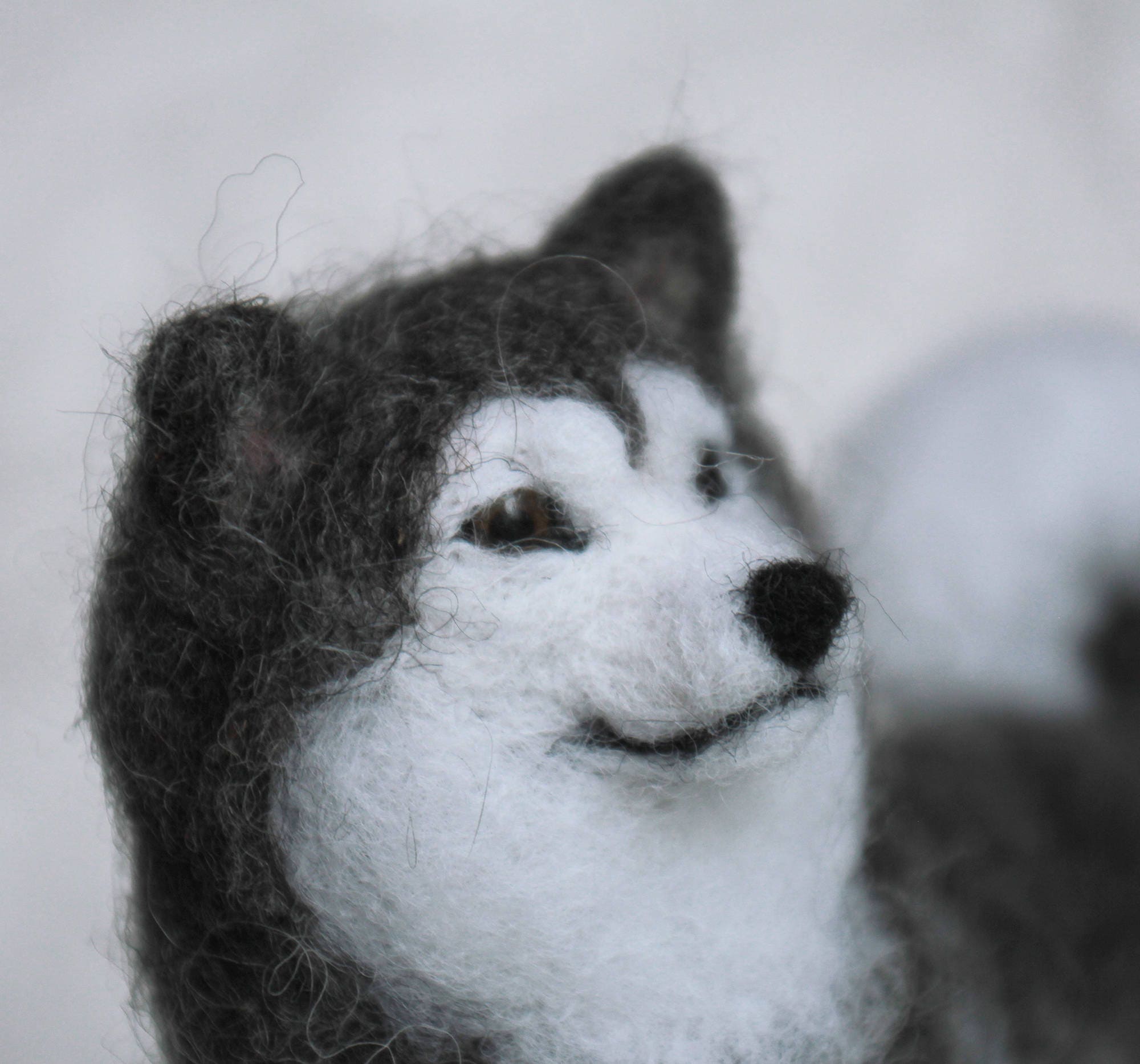 Alaskan Malamute stuffed wool dog Felted miniature Dog statue Etsy
