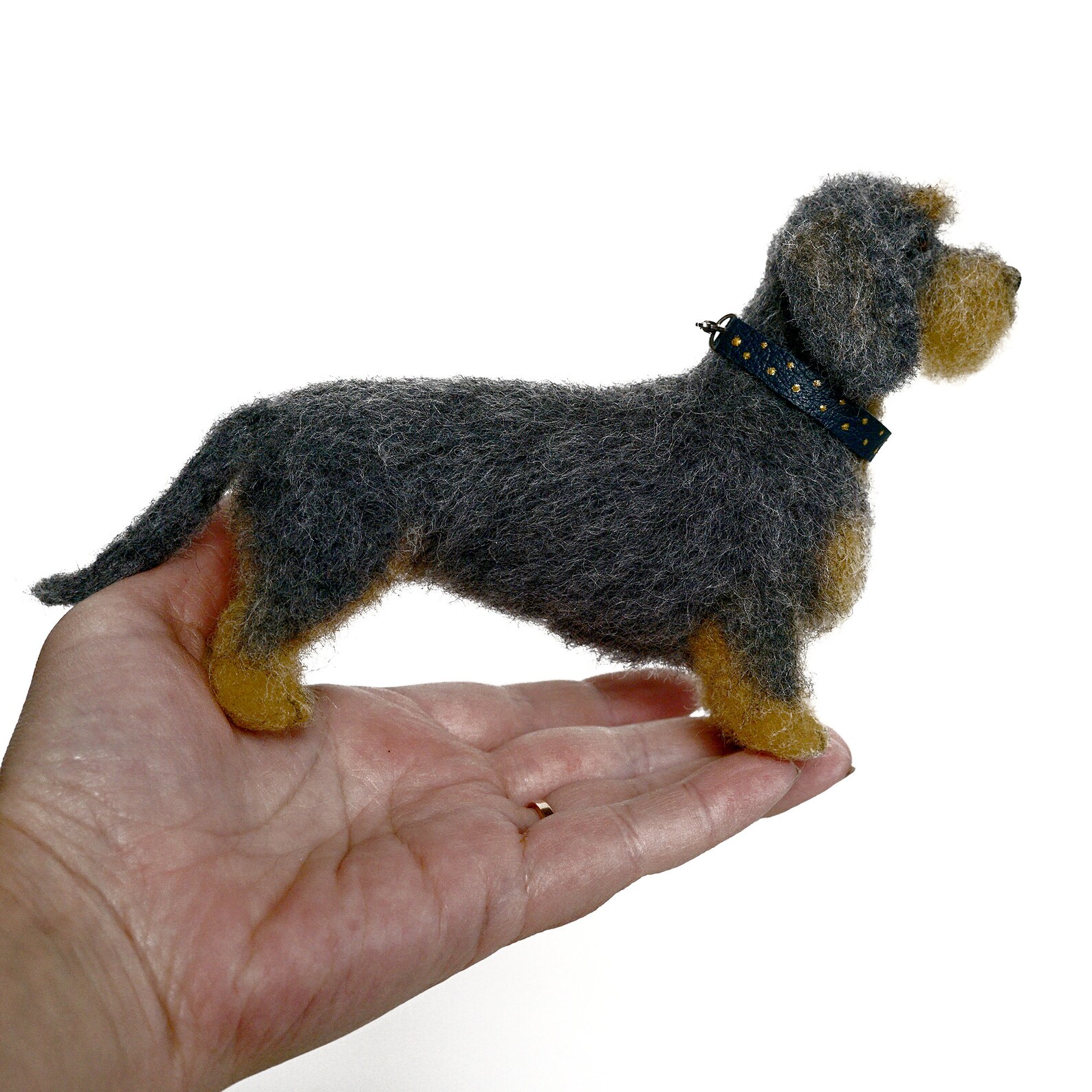 Wirehaired Dachshund dog Needle felted doxie Felt pet copy Etsy