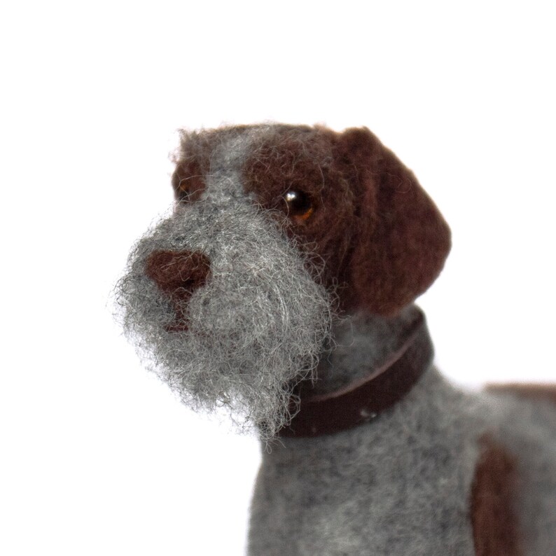 Wirehaired pointer realistic figure. Felted German hunting dog Etsy