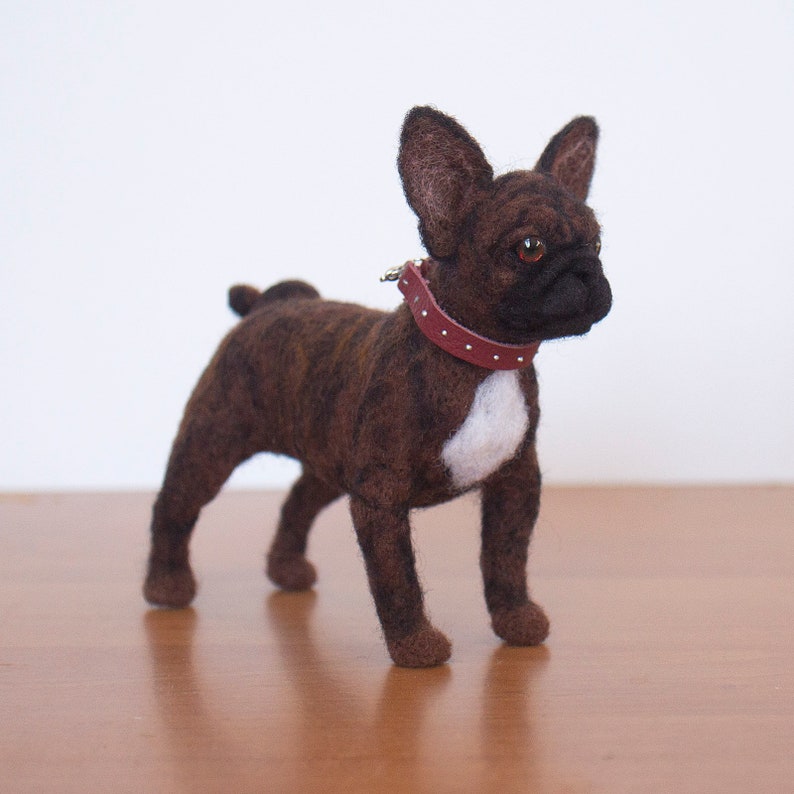 French Bulldog puppy felted statue. Frenchie brindle dog | Etsy