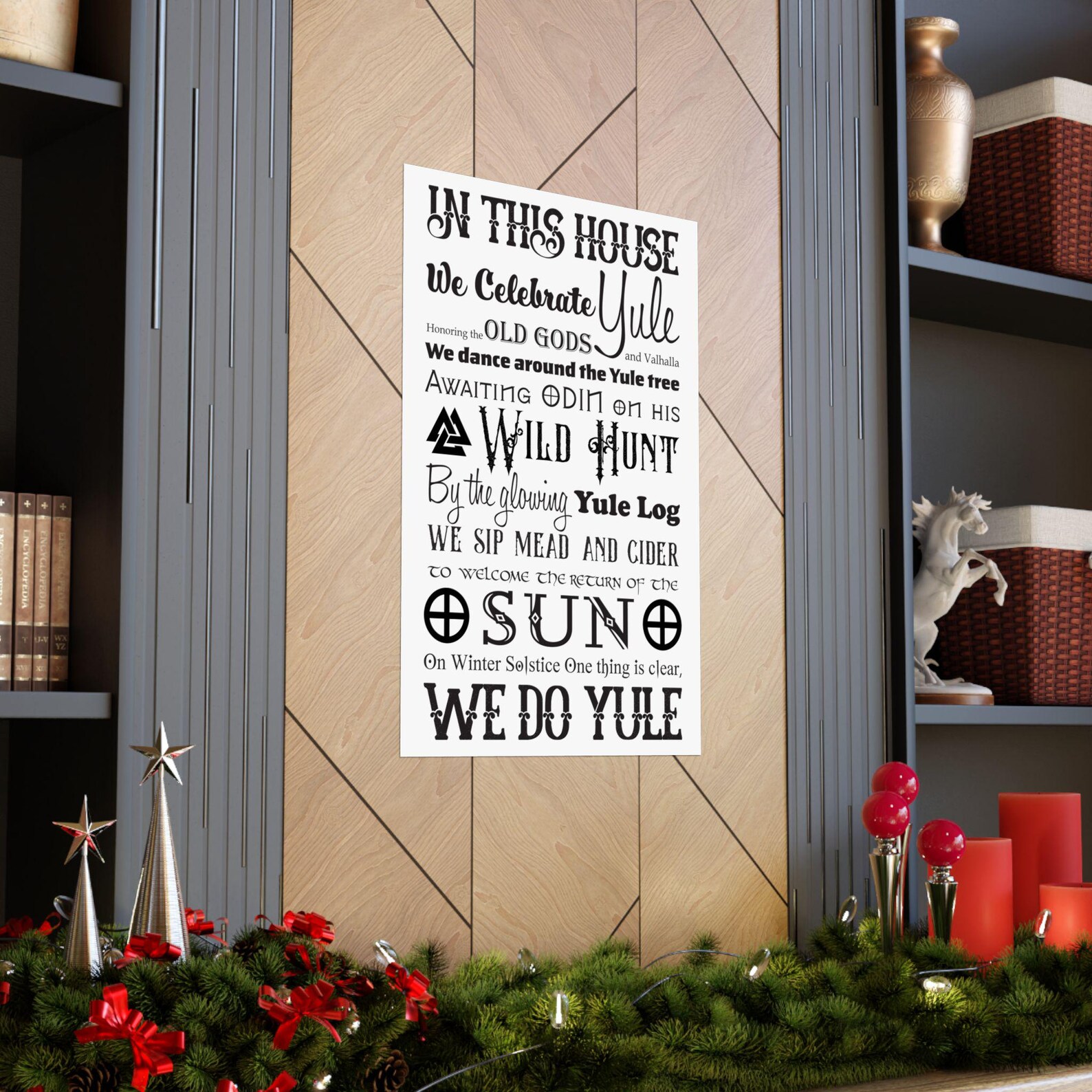 Yule Celebration Poster- Pagan Holiday Decor | Yule Log, Odin, Wild ...