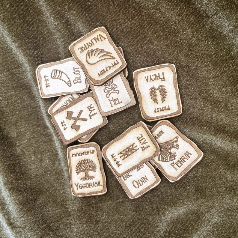 Norse Oracle Rune Set SVG | Viking Divination Tiles | Laser Cut File ...