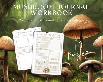 Cuaderno de trabajo para el diario de hongos: páginas descargables para entusiastas de los hongos Descargar/Imprimir