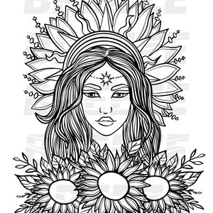 Printable Norse Pagan Coloring Page- Sunna