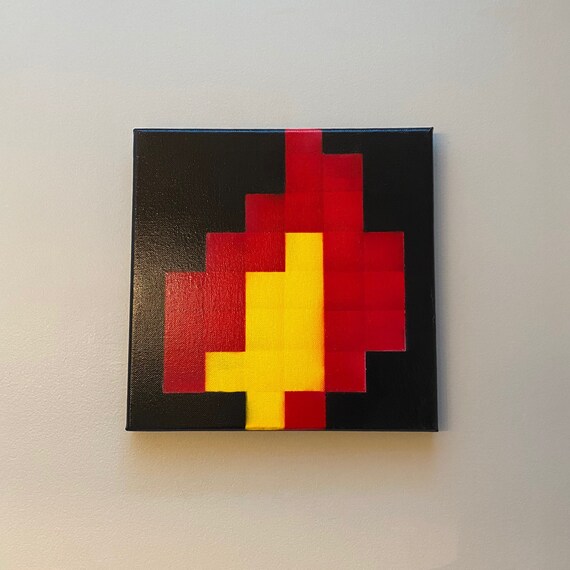 Minecraft Flame Portrait Etsy