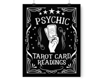 Póster vintage de lector de cartas del tarot