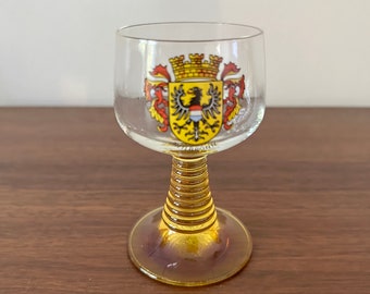 Vintage Cristal d’Arques Roemer Wine Glasses - Set of 2 - Green Beehive Stem