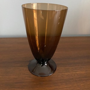 Set (4) Vintage Smokey brown Water/Wine Goblets