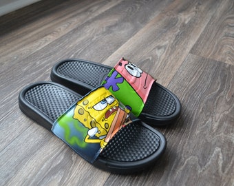 yellow and black nike slides