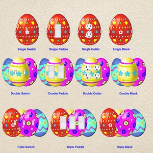 Easter Egg Wall Plate Switch Paddle Electric Outlet Rocker Switchplates Cover 1 2 3 Gang Wallplates