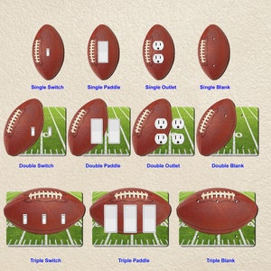 Football Wall Plate Switch Paddle Outlet Rocker Switchplates Cover 1 2 3 Gang Wallplates
