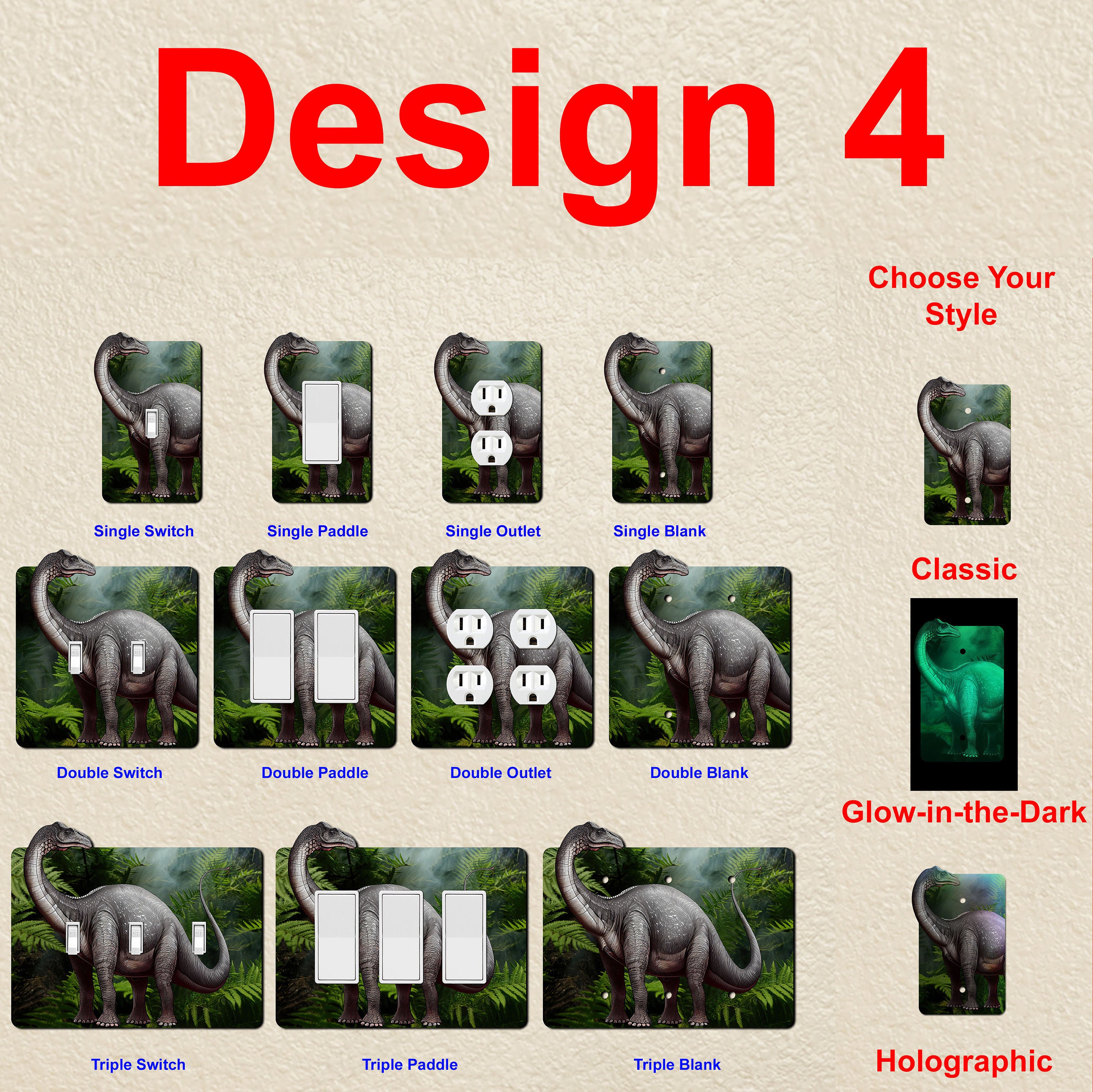 Dinosaurs Wall Plate Switch Paddle Electric Outlet Rocker Cover 1 2 3 ...