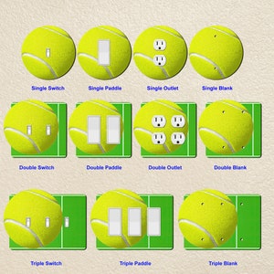 Tennis Ball Wall Plate Switch Paddle Electric Outlet Rocker Switchplates Cover 1 2 3 Gang Wallplates