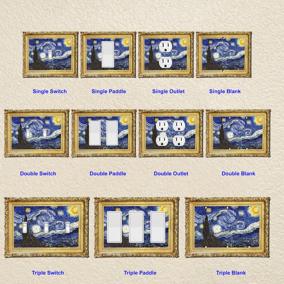 Starry Night Van Gogh Painting Wall Plate Switch Paddle Electric Outlet