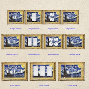 Starry Night Van Gogh Painting Wall Plate Switch Paddle Electric Outlet Rocker Switchplates Cover 1 2 3 Gang Wallplates