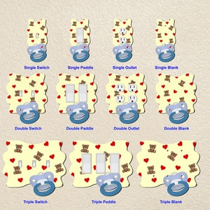 Baby Room Binky Wall Plate Switch Paddle Electric Outlet Rocker Switchplates Cover 1 2 3 Gang Wallplates