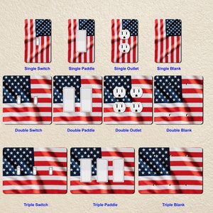 American Flag Wall Plate Switch Paddle Electric Outlet Rocker Switchplates Cover 1 2 3 Gang Wallplates