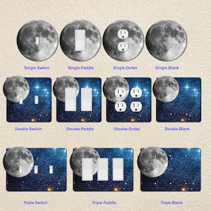 Moon Space Astronomy Wall Plate Switch Paddle Electric Outlet Rocker Switchplates Cover 1 2 3 Gang Wallplates
