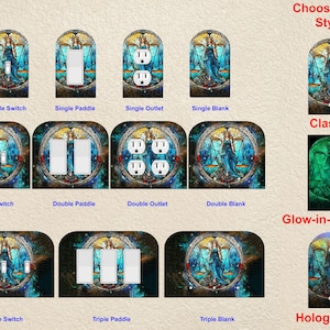 Libra Zodiac Wall Plate Switch Paddle Electric Outlet Rocker Cover 1 2 3 Gang Wallplates ~ Glow in the Dark ~ Holographic
