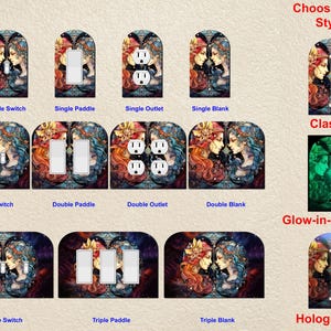 Gemini Zodiac Wall Plate Switch Paddle Electric Outlet Rocker Cover 1 2 3 Gang Wallplates ~ Glow in the Dark ~ Holographic