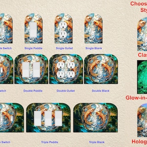 Pisces Zodiac Wall Plate Switch Paddle Electric Outlet Rocker Cover 1 2 3 Gang Wallplates ~ Glow in the Dark ~ Holographic
