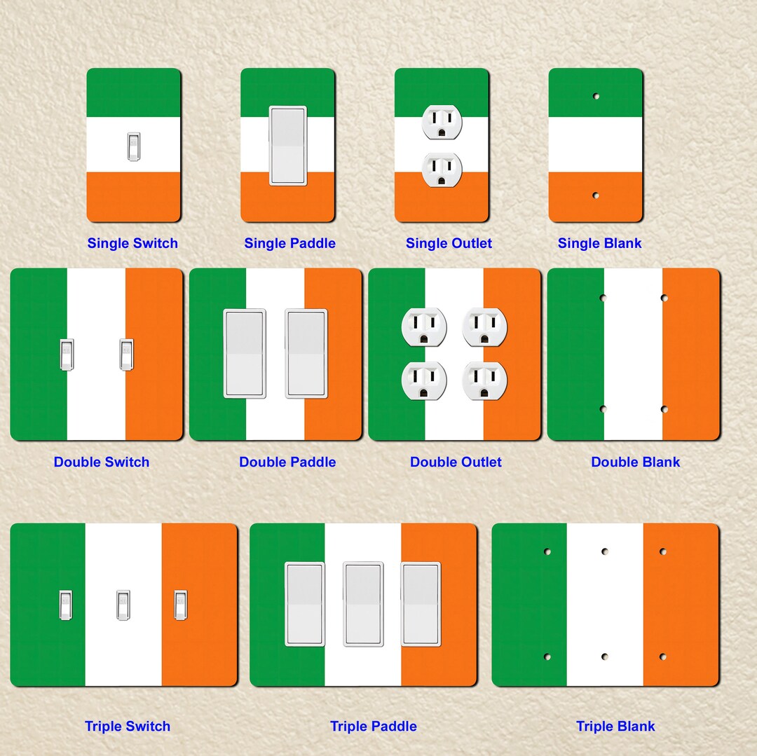 Irish Flag Wall Plate Switch Paddle Electric Outlet Rocker Switchplates ...