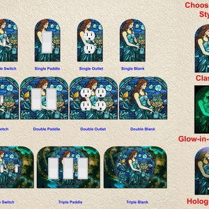 Aquarius Zodiac Wall Plate Switch Paddle Electric Outlet Rocker Cover 1 2 3 Gang Wallplates ~ Glow in the Dark ~ Holographic
