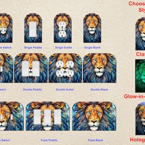 Leo Zodiac Wall Plate Switch Paddle Electric Outlet Rocker Cover 1 2 3 Gang Wallplates ~ Glow in the Dark ~ Holographic